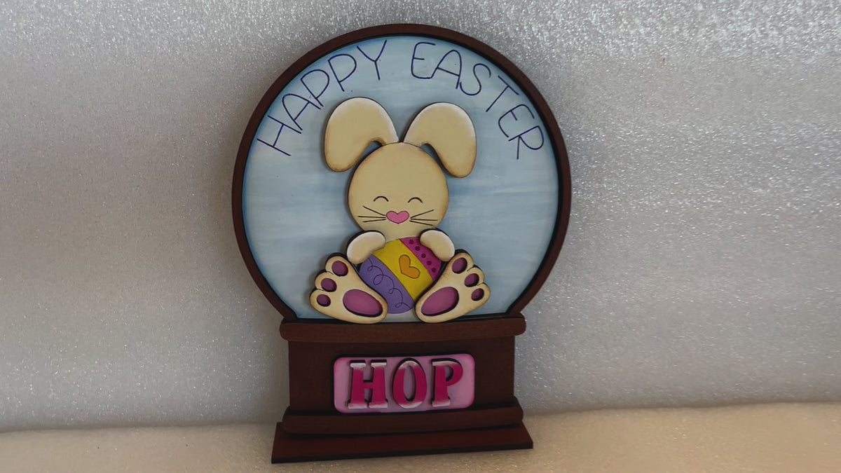 Easter Bunny Insert for Snow Globe DIY Interchangeable Decor, Gift for Her