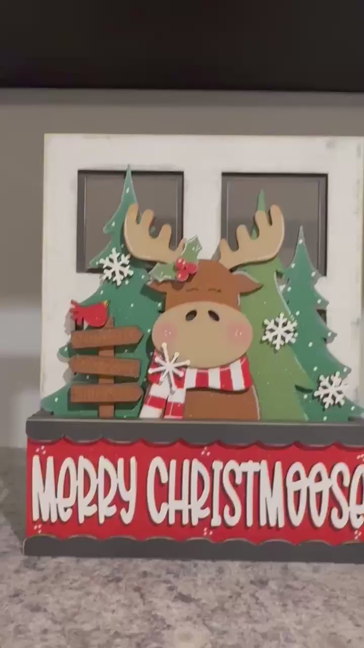 DIY Interchangeable Window Box Inserts: Moose Christmas Insert