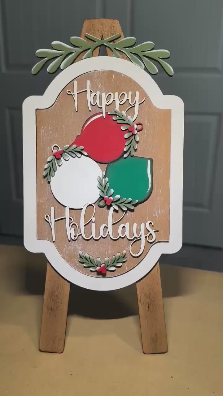 Easel Interchangeable insert "Happy Holidays" Sign - Interchangeable Easel Kit – Shelf Sitter