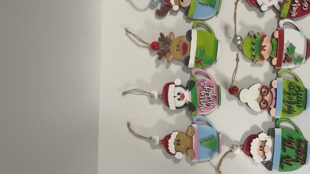 DIY Christmas Candy Cane Friends Ornament – Unfinished Wood Paint Kit – Choose Your Favorite!