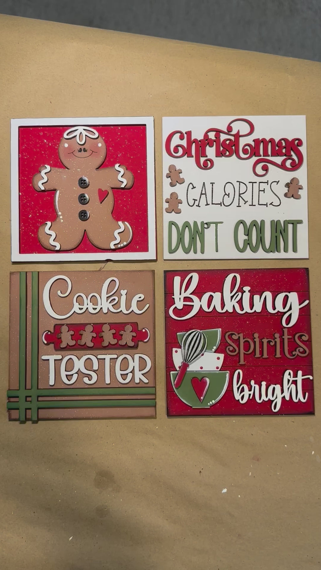 Gingerbread Baking Interchangeable Tiles For The Leaning Ladder and other Interchangeable Bases DIY Kit