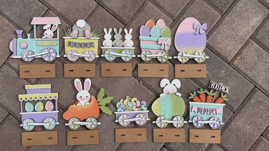 Easter Standing Train  - DIY Wood Blank Paint Kit