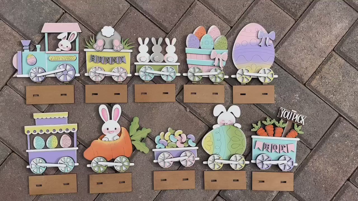 Easter Standing Train  - DIY Wood Blank Paint Kit