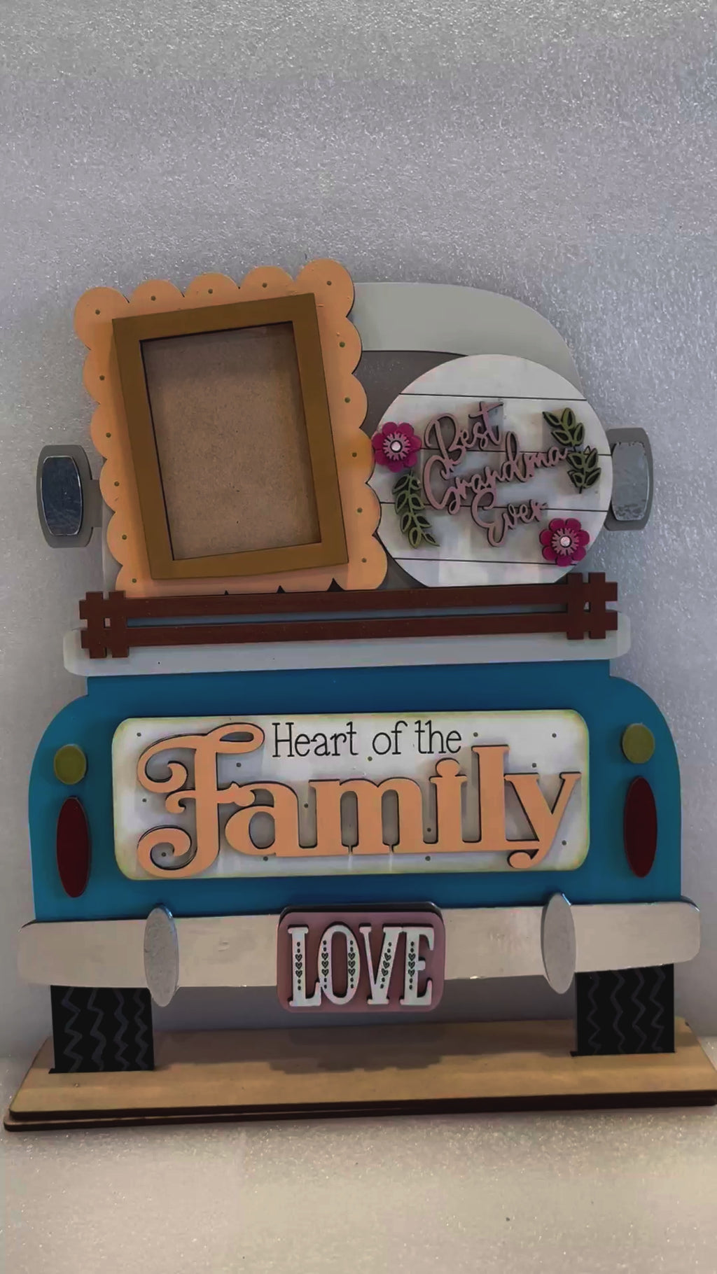 Interchangeable Farmhouse Heart of the Family Insert,  Seasonal Truck,  Interchangeable Farmhouse Truck  DIY Kit, Breadboard Insert