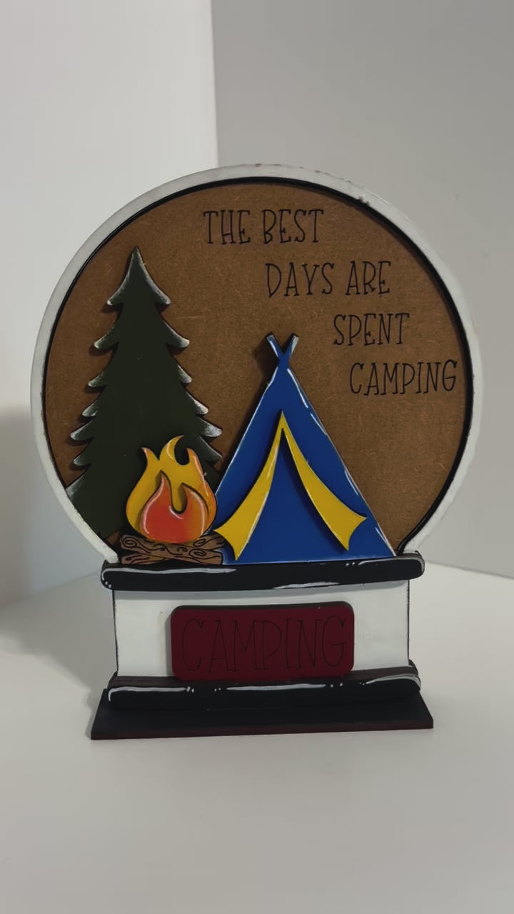 Camping Inserts for Snow Globe DIY Interchangeable Decor, Gift for Her
