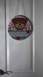 DIY Dog Welcome Sign - Valentine's Day Round Door Hanger