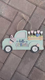 Hello Spring Truck DIY Door Hanger - Wood Blanks for Crafting - Hello Spring Collection