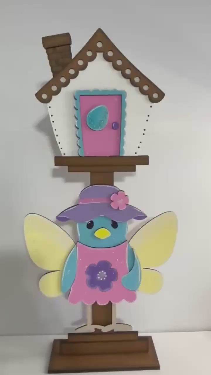 Spring Bird Insert for our Interchangeable Birdhouse Post