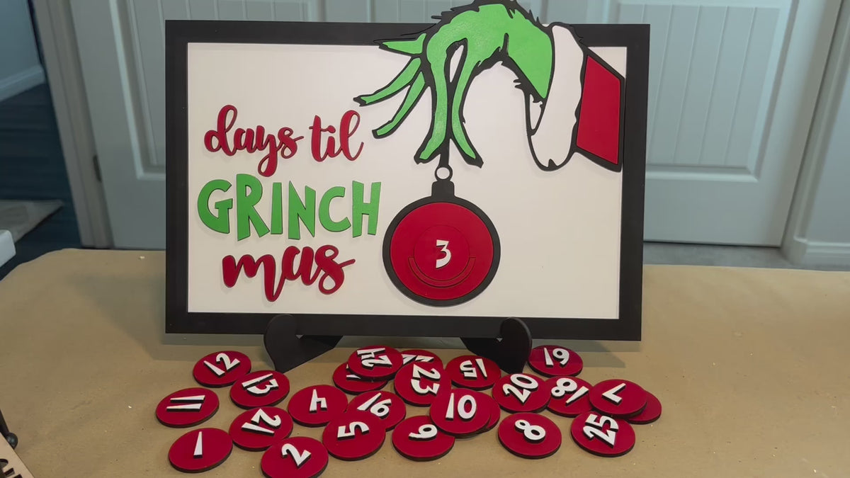 Christmas Grinch Framed Countdown Calendar