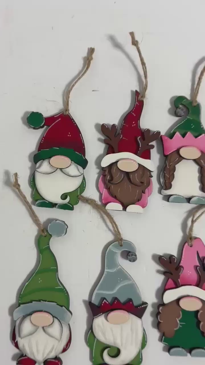 DIY Christmas Hat Gnome Ornaments | Holiday Wood Craft Kit | Paint Your Own Tree Decorations