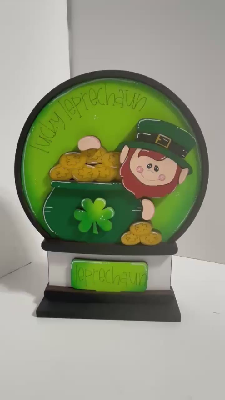 Happy St Patrick's Day Lucky Leprechaun Insert for Snow Globe DIY Interchangeable Decor, Gift for Her