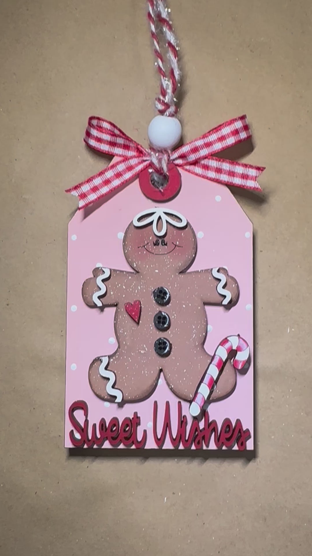 Christmas Gingerbread Sweet Wishes Ornament Gift Tag