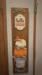 Bucket Interchangeable DIY Porch Leaner Insert – Hello Pumpkin Insert Set – Wood Paint Kit