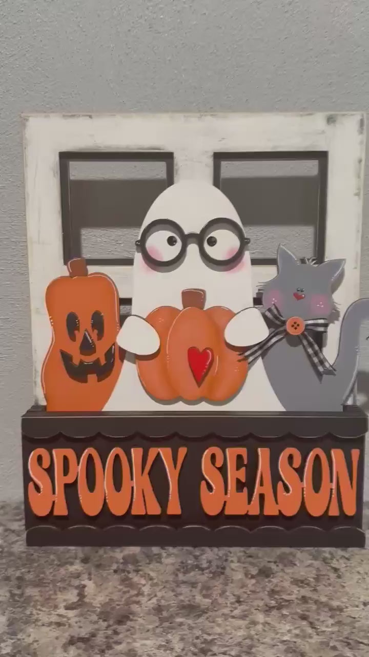 DIY Interchangeable Window Box Inserts | Halloween Spooky Season | Seasonal Decor Kit | Paint Your Own Wood Blanks