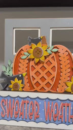 DIY Interchangeable Window Box Inserts: Sweater Weather Pumpkin