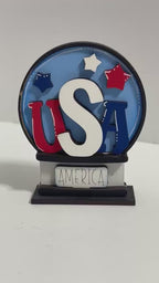 Fireworks Fourth of July Snow Globe Insert, DIY Interchangeable Decor Inserts- Wood Paint Kit