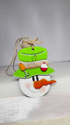 Snowman Door Hanger DIY Gone Fishing Wood Paint Kit Winter Decor