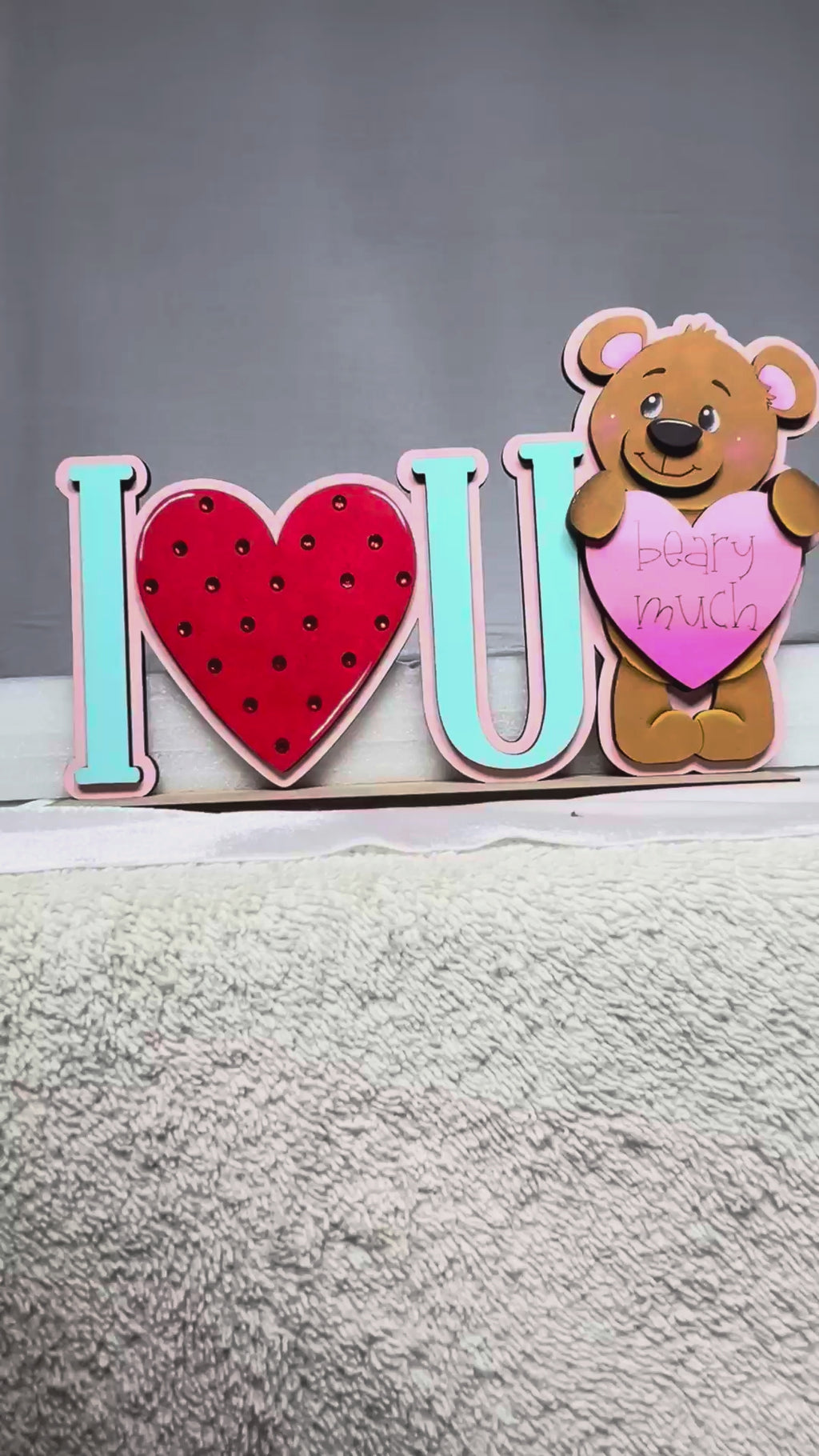 Valentine I Love You Beary Much Shelf Sitter DIY Wood Paint Kit