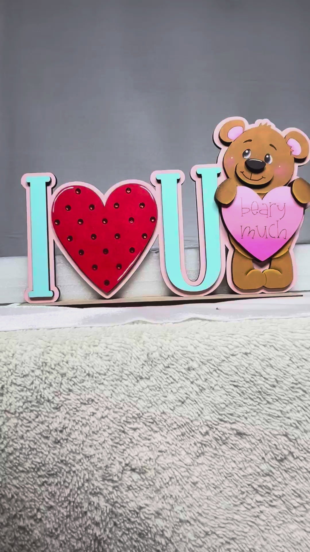 Valentine I Love You Beary Much Shelf Sitter DIY Wood Paint Kit