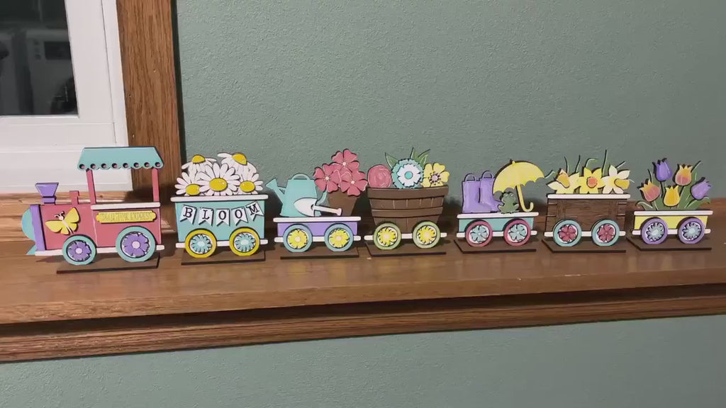 Spring Standing Train  - DIY Wood Blank Paint Kit