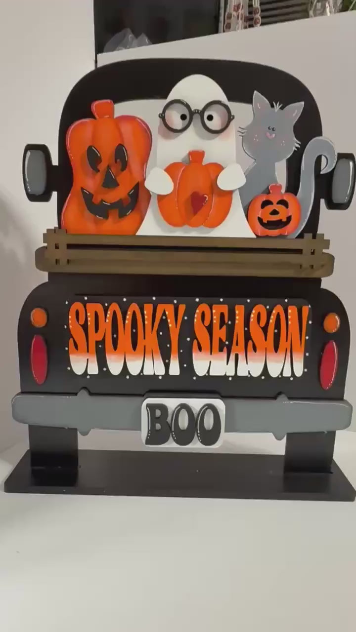 Interchangeable Farmhouse Halloween Spooky Season Truck Insert,  Seasonal Truck, DIY Truck Kit,