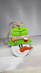 Gone Fishing Snowman Ornament, Funny Christmas Ornament, DIY Wood Paint Kit