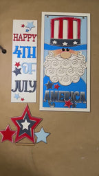 4th of July Patriotic Insert for Mini Interchangeable Post