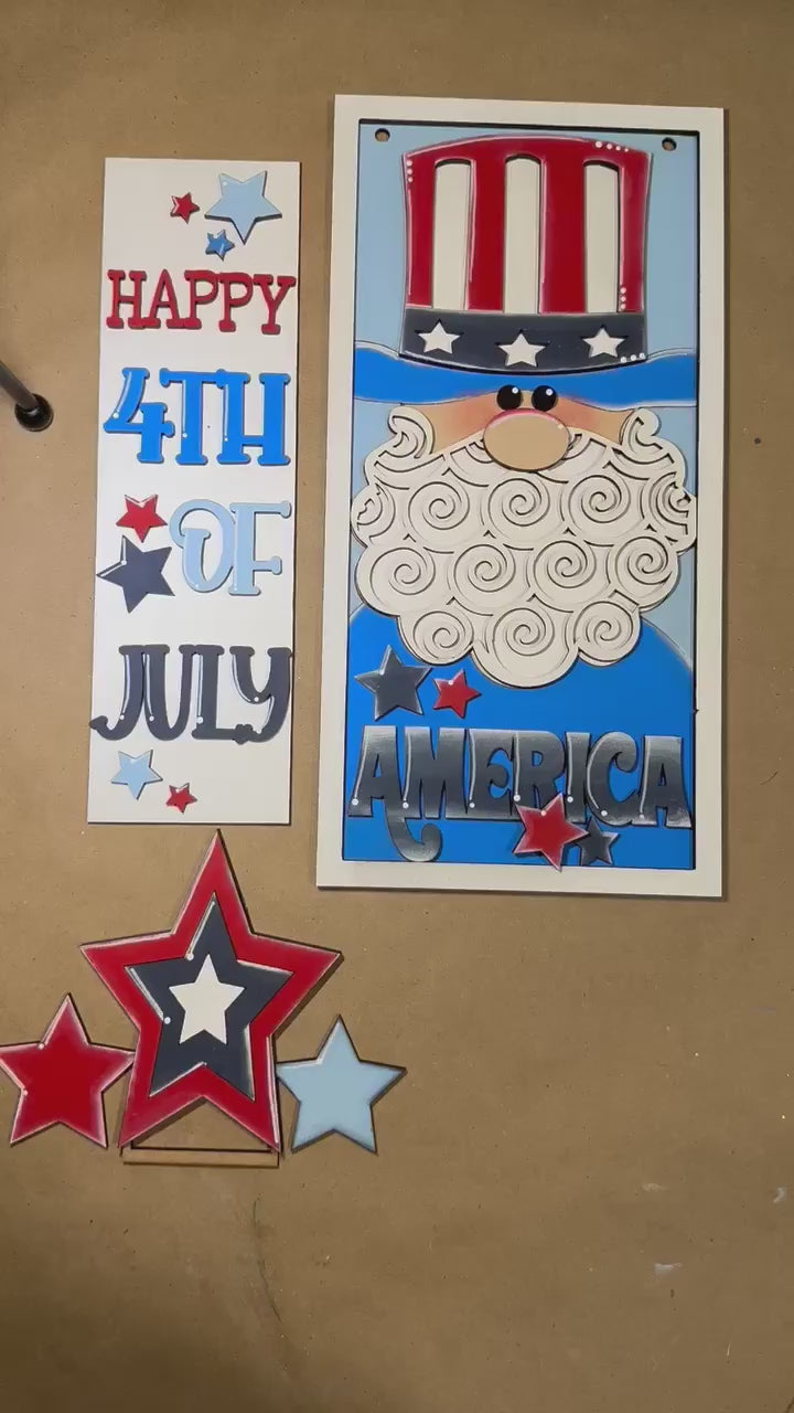 4th of July Patriotic Insert for Mini Interchangeable Post