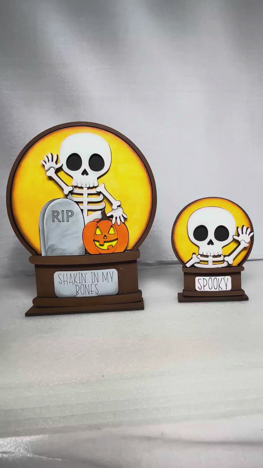 Cute Skeleton Interchangeable Snow Globe Insert | DIY Wood Kit | Interchangeable Snow Globe Decor