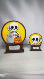 Cute Skeleton Interchangeable Snow Globe Insert | DIY Wood Kit | Interchangeable Snow Globe Decor
