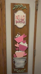 Interchangeable DIY Porch Leaner Insert – Hello Sweets Insert Set – Wood Paint Kit