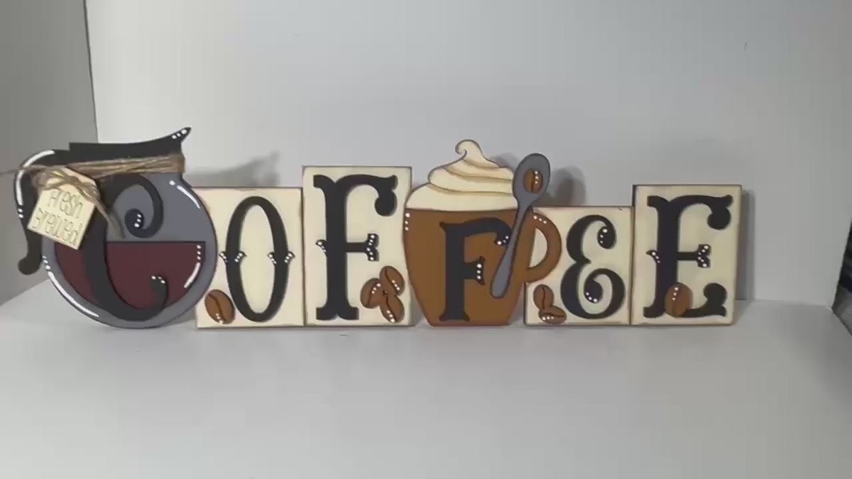 Coffee Word Block- Wood Blanks for Crafting