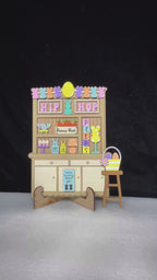 DIY Easter Hutch Shelf Sitter – Unfinished Laser Cut Wood Kit – Easter Tiered Tray Decor – Bunny Farmhouse Sign – Rustic Spring Craft Kit