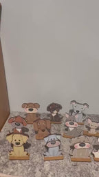 Dog Shelf Sitters DIY Wood Paint Kit | Unfinished Dog Wood Blanks | Tiered Tray Dogs | Paint Party Craft | Handmade Gift