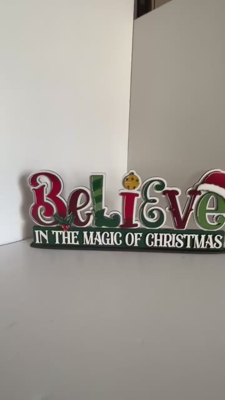 DIY Believe in the Magic of Christmas Wood Paint Kit,  Shelf Sitter