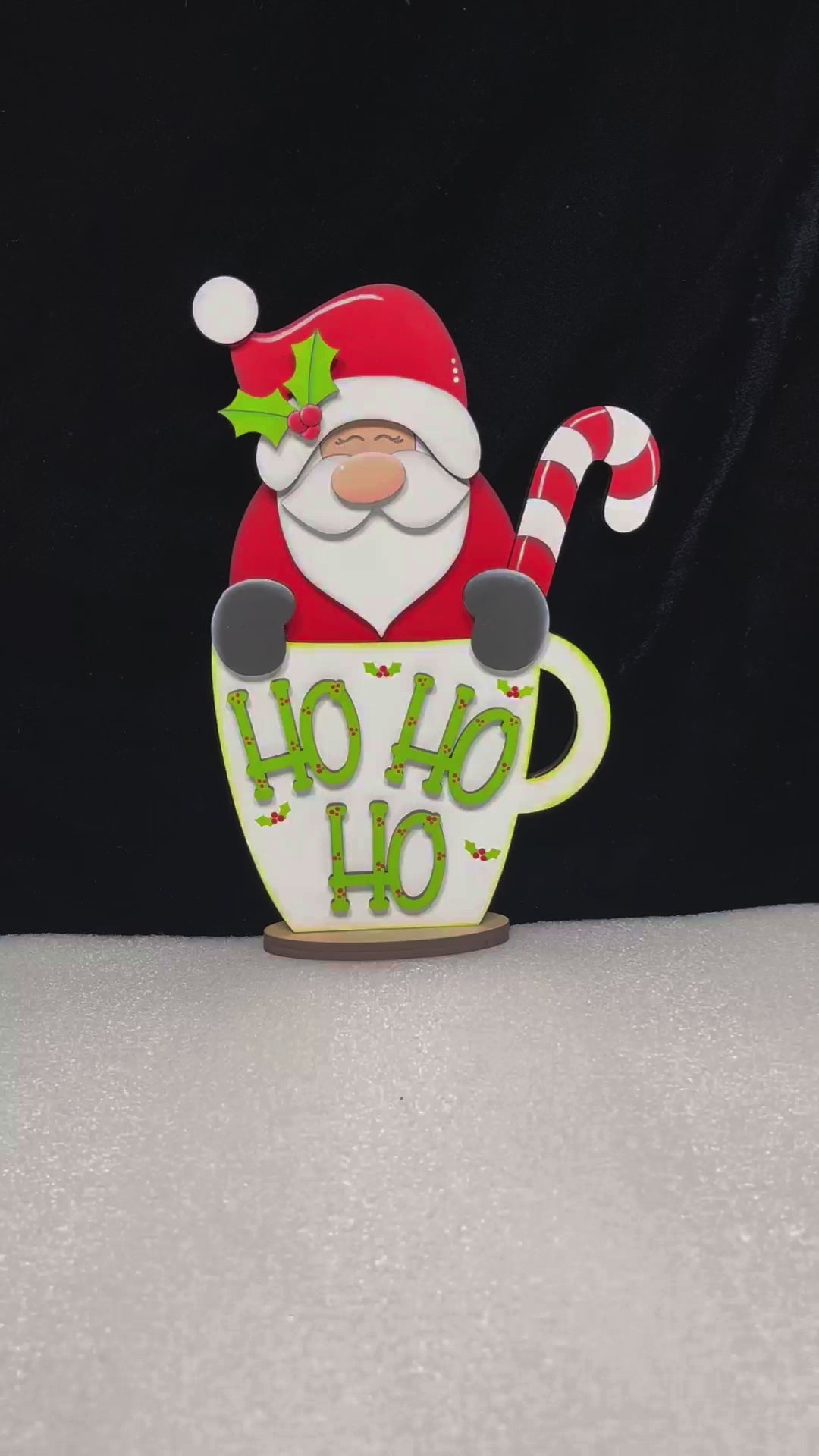 Ho Ho Ho Santa Cocoa Mug Shelf Sitter, Wood Paint Kit