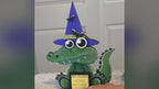 Alligator Interchangeable Animal with 13 Interchangeable Seasonal Hats, Insert and tile holder, Season DIY Decor
