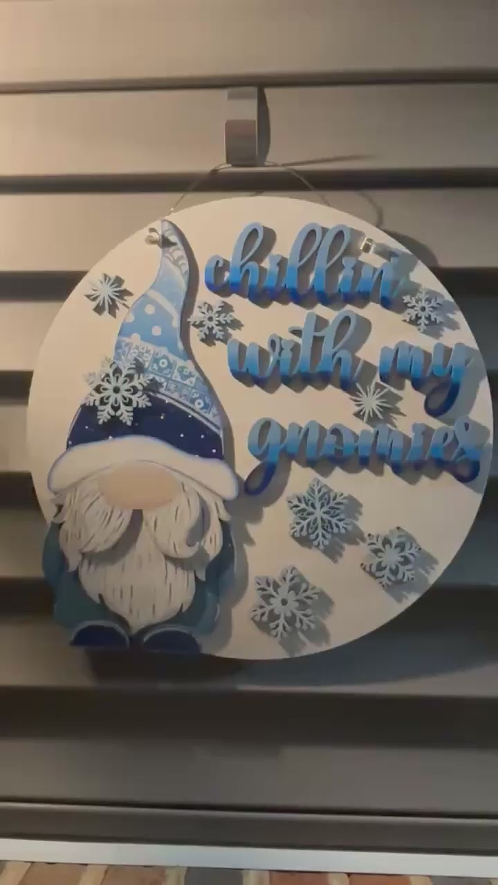 DIY Gnome Door Hanger Wood Paint Kit - Chillin with my Gnomies