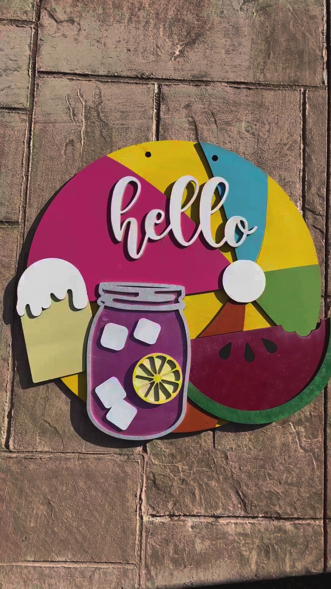 Summer Door Hanger, Hello Summer Treats Sign Craft Kit