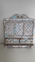 Cottage Cabinet Interchangeable Banner Shelf Sitter – Scallop Lattice Base DIY Wood Kit