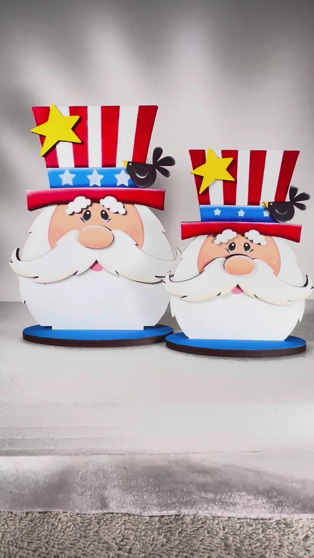DIY Uncle Sam Shelf Sitter Kit, Patriotic Wood Decor, Fourth of July Farmhouse Decor, USA DIY Paint Kit