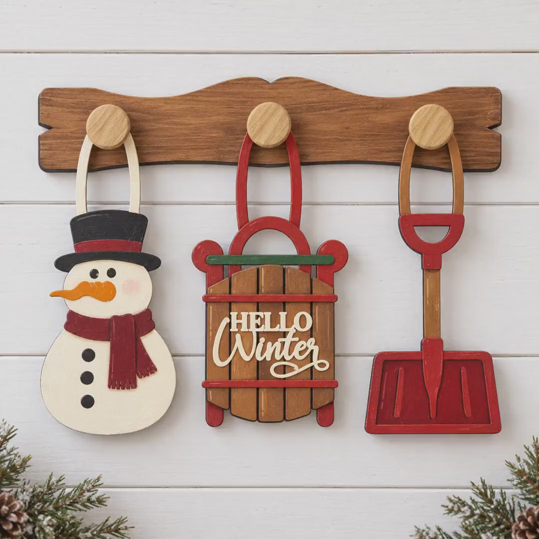 Christmas Pegboard Inserts Hello Winter Interchangeable DIY Craft Kit