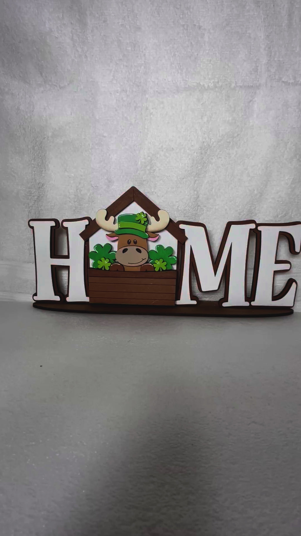 St Patricks Moose with Clover Insert for the Flower Basket DIY Kit