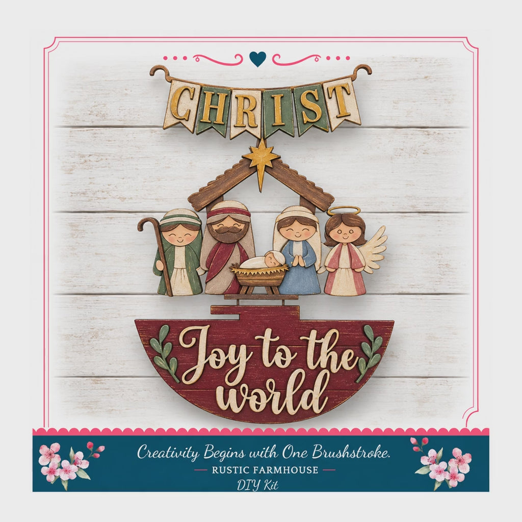 Nativity Sign Insert', 11in Round & 15x11 Tag DIY Paint Kit, MDFs