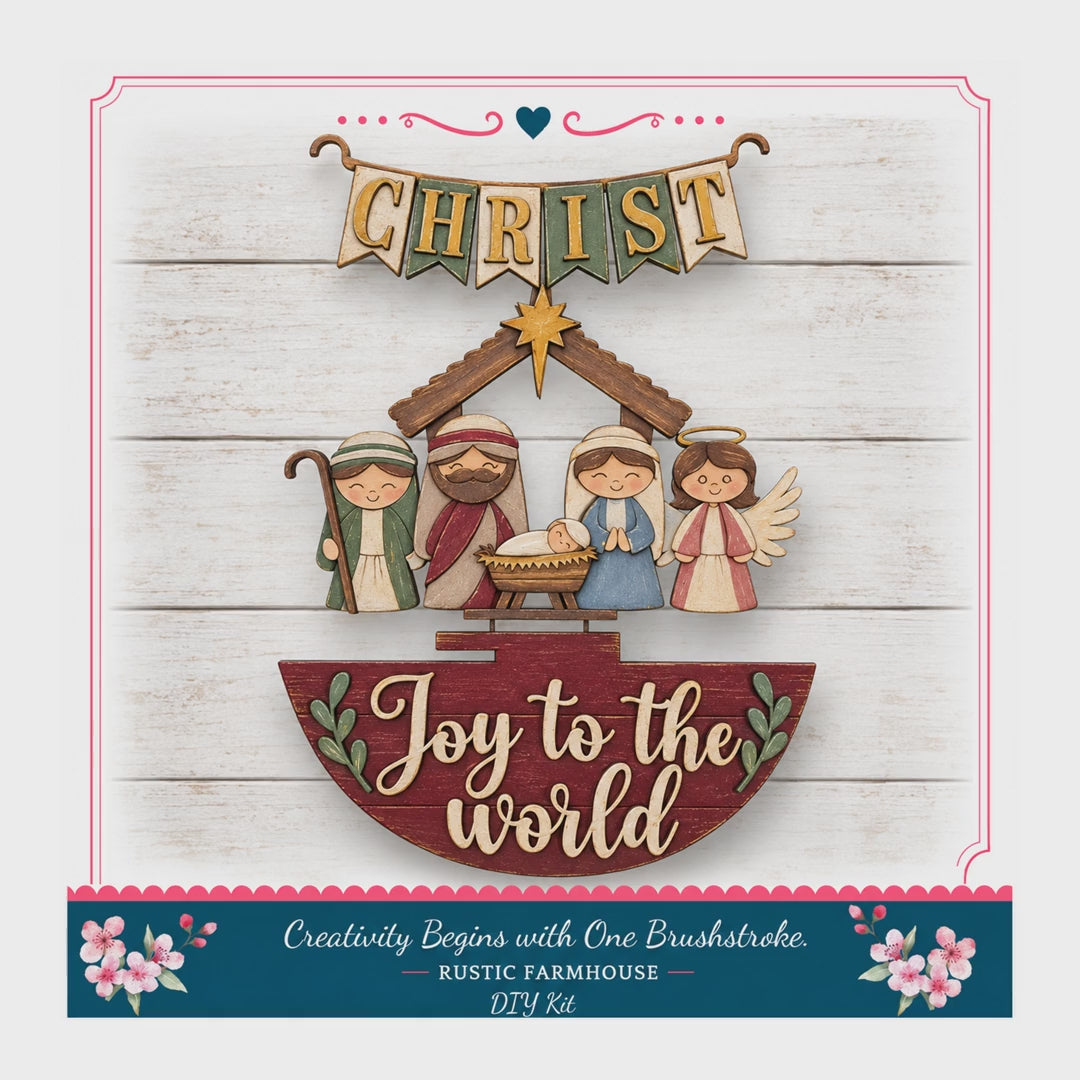 Nativity Sign Insert', 11in Round & 15x11 Tag DIY Paint Kit, MDFs