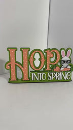 Hop Into Spring DIY Shelf Sitter Wood Kit - Easter Bunny & Carrots