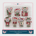 Christmas Mouse Craft Kit, 6in MDF Tiered Tray Paint Set, 7Pc Set