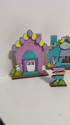 DIY Bunny Village Standing Houses Kit – Easter Wood Blanks – Paint Your Own Mini Houses – Unfinished Laser Cut Wood