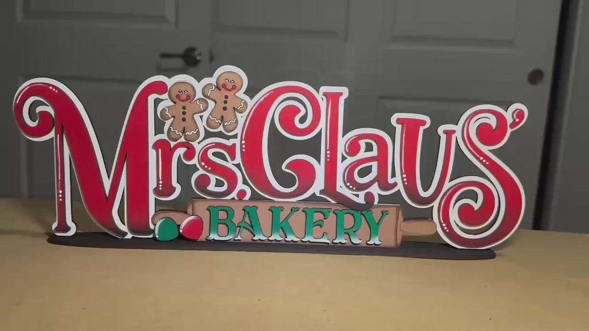 DIY Mrs Claus Bakery Christmas Wood Paint Kit,  Shelf Sitter