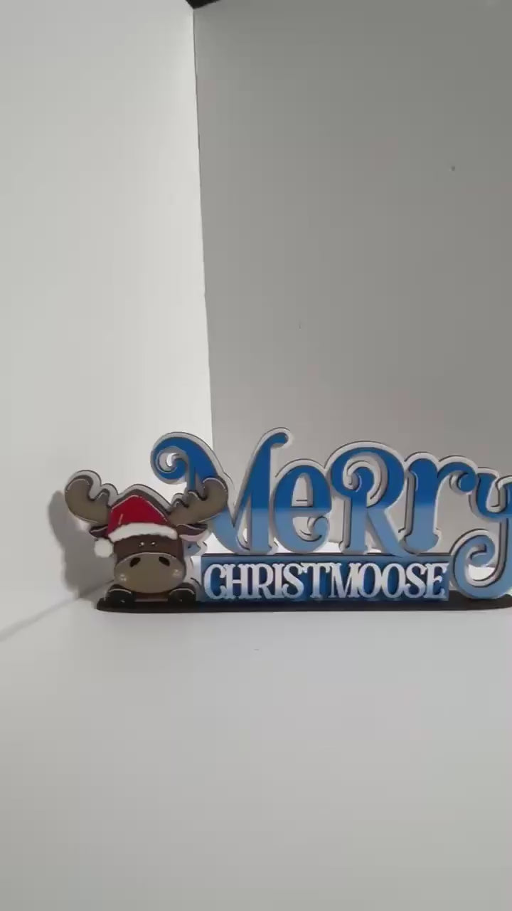 Merry Christmoose Word Art Shelf Sitter, Wood Paint Kit